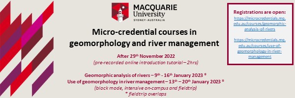 NRMjobs - 20014217 - Micro-credential courses in fluvial geomorphology and river management
