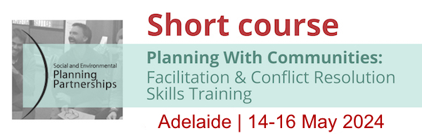 NRMjobs Notice 20020933 - Short Course: Planning with Communities - Facilitation & Conflict Resolution