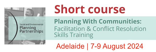 NRMjobs - 20020933 - Short Course: Planning with Communities - Facilitation & Conflict Resolution