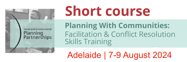 NRMjobs Notice 20020933 - Short Course: Planning with Communities - Facilitation & Conflict Resolution